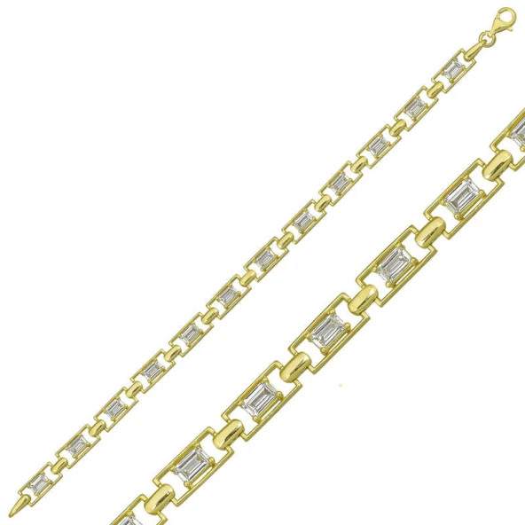 Himarry 925 Ayar Gümüş Gold Baget Su Yolu Bileklik