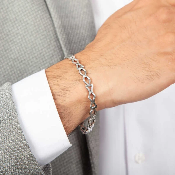 Himarry 925 Ayar Gümüş Oksitli Erkek Bileklik ürün görseli