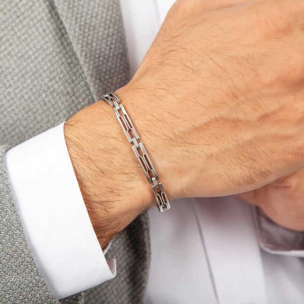 Himarry 925 Ayar Gümüş Oksitli Erkek Bileklik ürün görseli