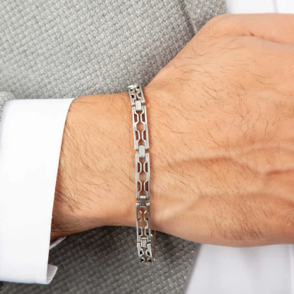 Himarry 925 Ayar Gümüş Oksitli Erkek Bileklik