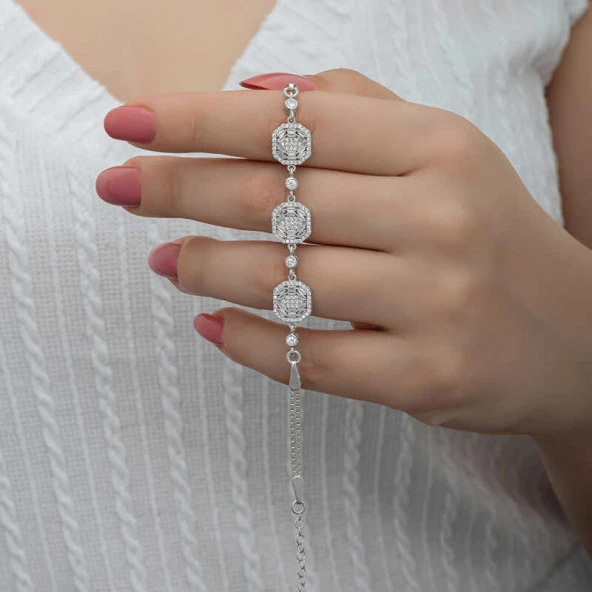 Himarry 925 Ayar Gümüş Baget Kadın Bileklik - Resim 3