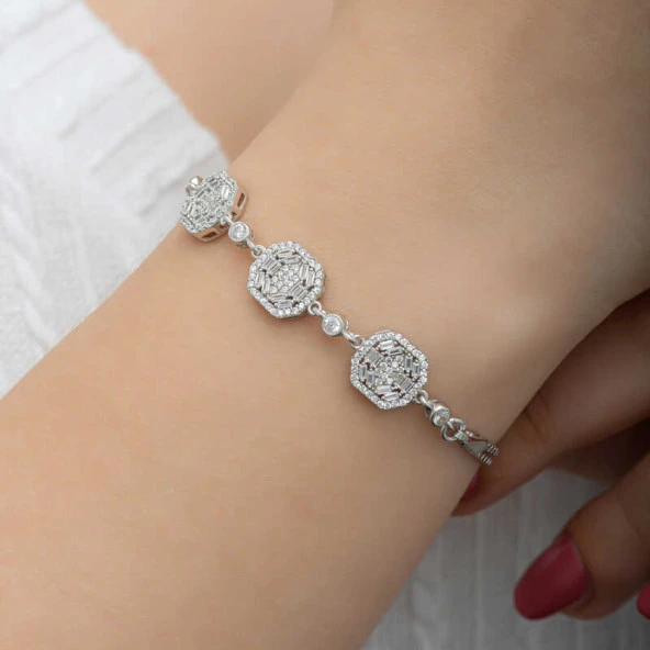 Himarry 925 Ayar Gümüş Baget Kadın Bileklik - Resim 5