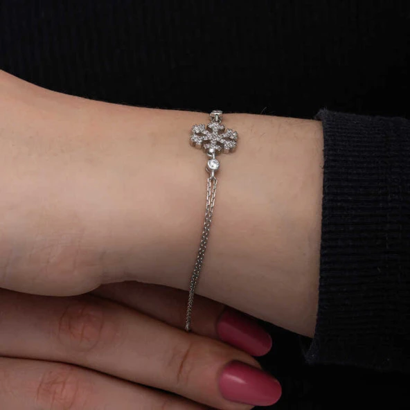 Himarry 925 Ayar Gümüş Kar Tanesi Kadın Bileklik - Resim 5