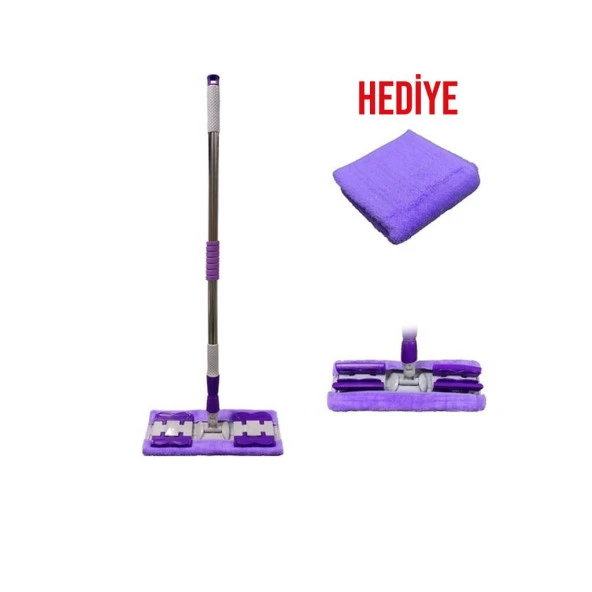 DMR Teleskopik Uzatılabilir Tablet Palet Sihirli Mikrofiber Bezli Mop Paspas Seti Takımı - 1 Adet - Resim 5