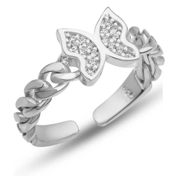 Himarry 925 Ayar Gümüş Ayarlanabilir Kelebek Kadın Yüzük