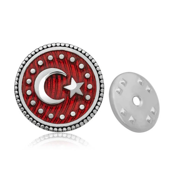 Himarry 925 Ayar Gümüş Ay Yıldız Rozet ürün görseli