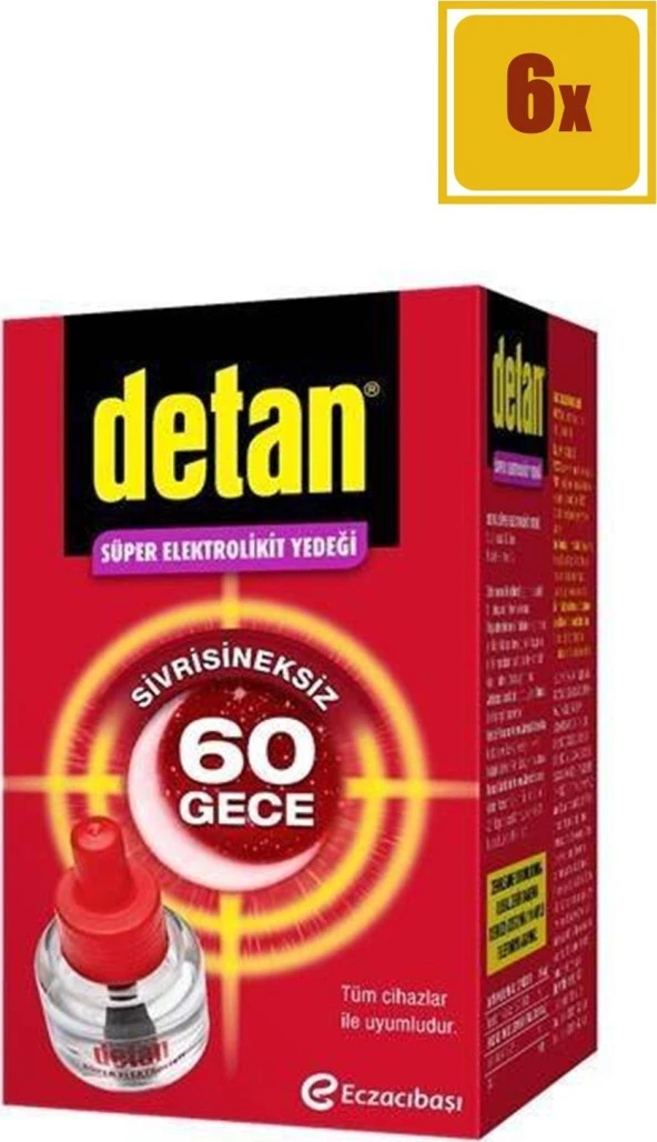 Detan Süper Elektrolikit Yedek 60 Gece 6'lı Set