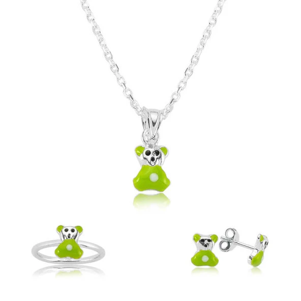 Himarry Gümüş Yeşil Ayıcık Çocuk Set