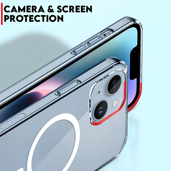 Şeffaf Mika Sararmaz Sert Magsafe Kılıf iPhone 15 Plus - Resim 3