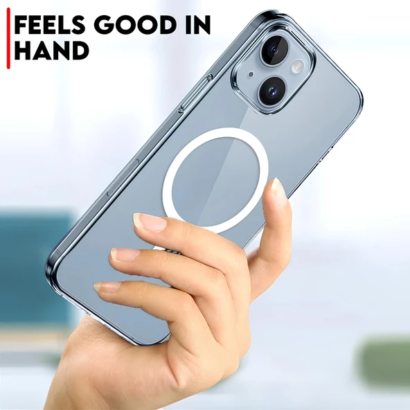 Şeffaf Mika Sararmaz Sert Magsafe Kılıf iPhone 15 Plus - Resim 4