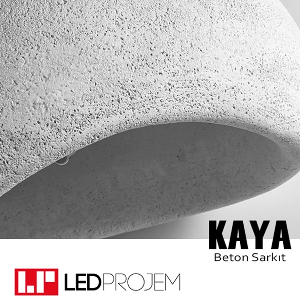 Kaya Beton Tekli Sarkıt Avize Beton E27 Bohem Avize - Resim 2