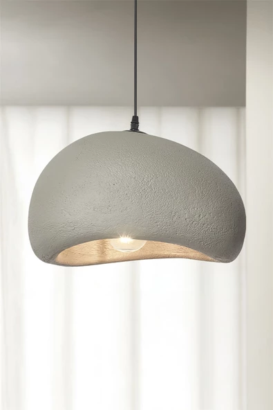 Kaya Beton Tekli Sarkıt Avize Beton E27 Bohem Avize - Resim 3