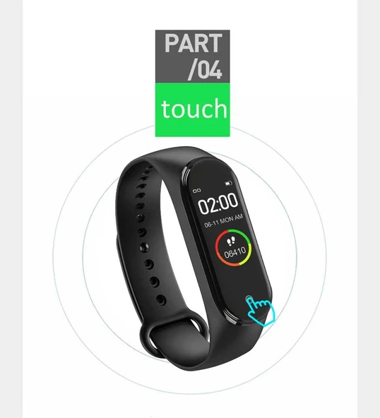 M4 Akıllı Saat Bileklik Kalp Hızı Kan Basıncı Nabız Pedometre Smart Watch - 2