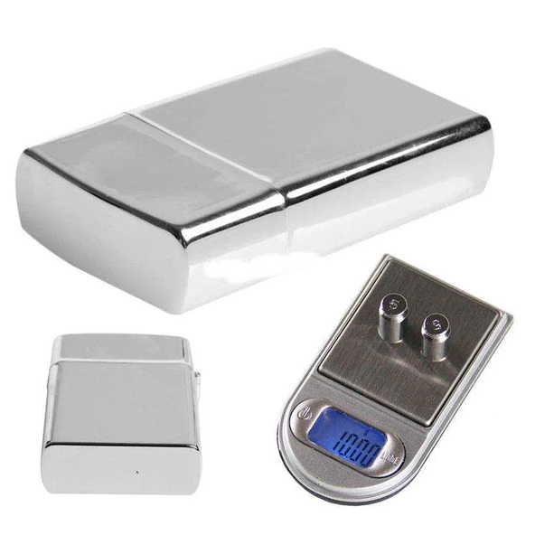Diamond Zippo Çakmak Şeklinde Kutulu Mini Cep Hassas Dijital Terazi (200gr-0.01) ürün görseli