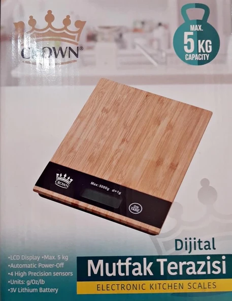Dijital Lcd Mutfak Tartısı Terazisi 5kg Bambu Desenli - Resim 4