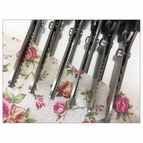 Zikzaklı Kesim Makası Desenli Tırtıklı Oya Makası Terzi Kumaş - Resim 5