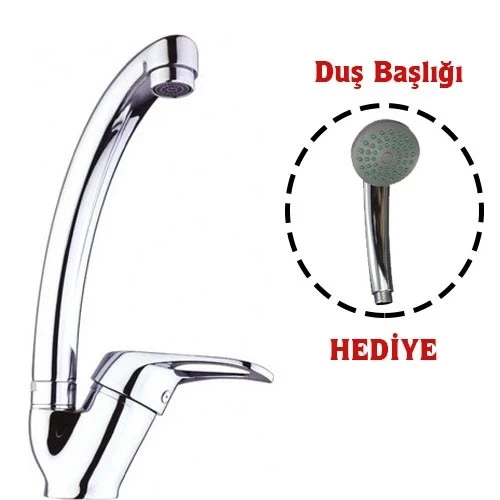 Mix Kuğu Mutfak Evye Batarya  + Duş Başlığı Hediyeli ürün görseli