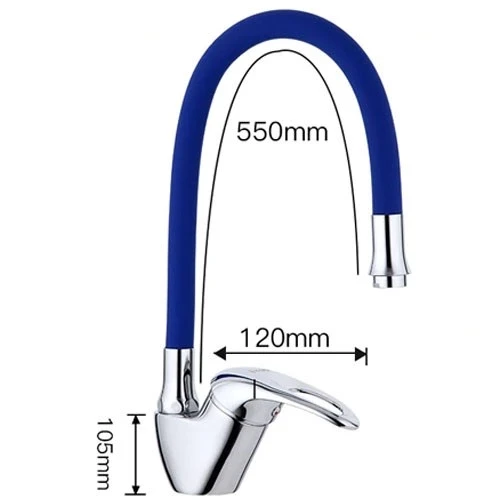 Mix Kuğu Mutfak Evye Bataryası Renkli Oynar Başlıklı Mavi - Resim 2