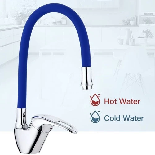 Mix Kuğu Mutfak Evye Bataryası Renkli Oynar Başlıklı Mavi - Resim 4