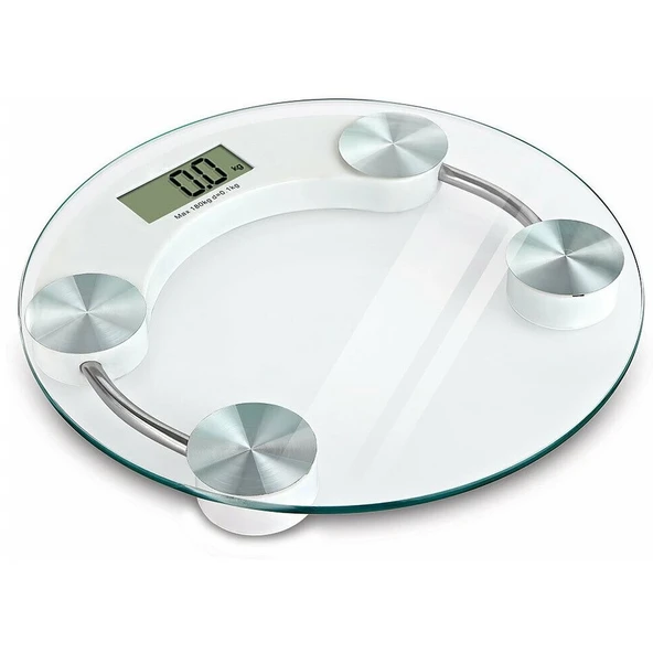 Yuvarlak Şeffaf Dijital Cam Baskül Terazi Tartı​​​​​​​ ürün görseli