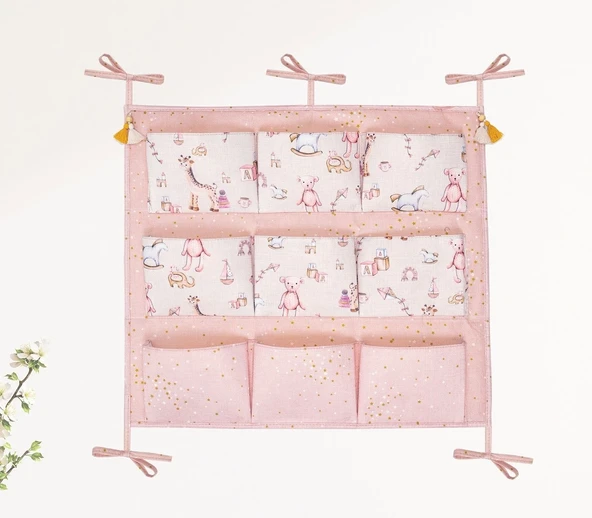 Baby 9 Cepli Bağlamalı Beşik Kenarı Düzenleyici (pembe) - Resim 3