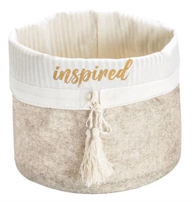 Yuvarlak Katlanabilir Çok Amaçlı Saklama Organizer Kutu Keçe Sepet (mini) - 03402 - Resim 6