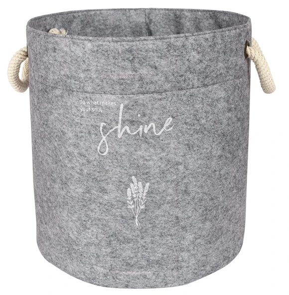 Kulplu Yuvarlak Düzenleyici Çok Amaçlı Kolay Taşınabilen Organizer Keçe Sepet (maxi) 03655 - Resim 6