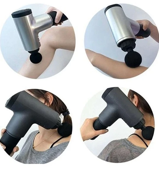 Darbeli Titreşimli Tabanca Masaj Aleti Kas Rahatlatıcı 4 Başlıklı Şarjlı Göbek Eritme Cihazı Zayıflama Ve Selülit Giderme - Resim 3