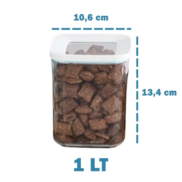 Lossa Kare Vakumlu Saklama Kabı 3`lü Set 1 Lt - Resim 3