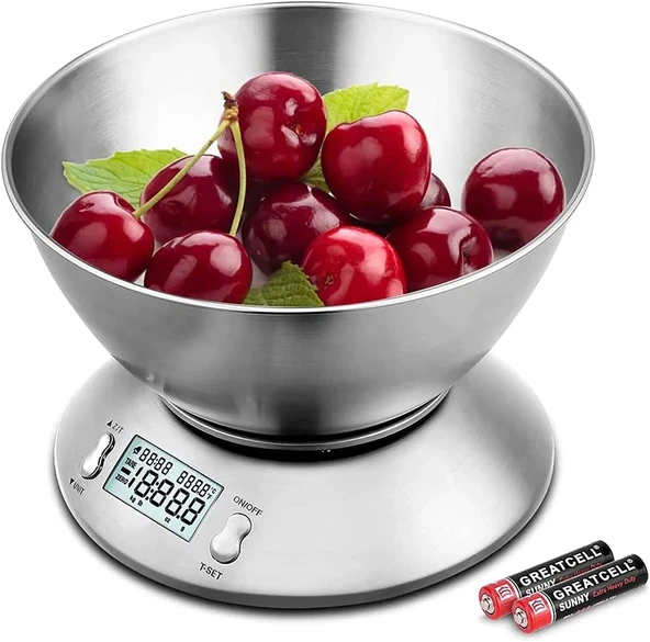 Lcd Ekran Elektronik Dijital Mutfak Terazisi İnox Hassas Mutfak Tartısı ürün görseli 1