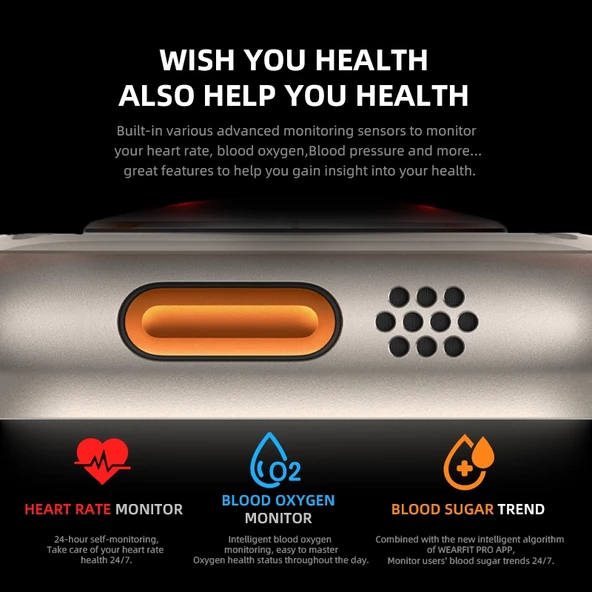 Watch 8 Hw8 Ultra Adventure 2.02inc Siri Nfc Bluetooth Arama Ios Android Uyumlu Akıllı Saat - Resim 8