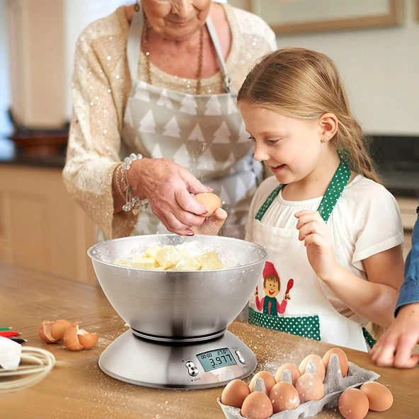 Lcd Ekran Elektronik Dijital Mutfak Terazisi İnox Hassas Mutfak Tartısı - Resim 3