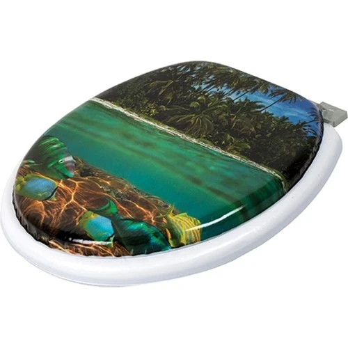 Lüks Yumuşak Süngerli Desenli Pufidik Klozet Kapağı Ekstra Kalın Süngerli - Resim 6