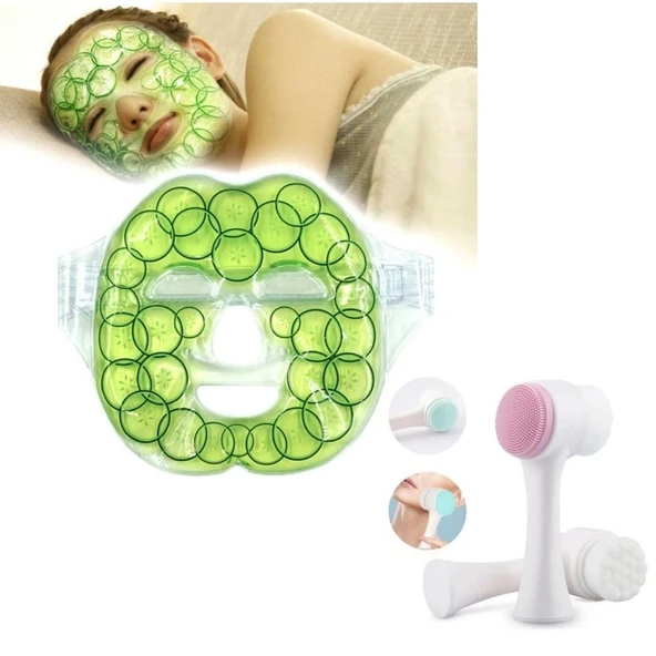 Cilt Temizliği Ve Soğutucu Maske İçin Çift Taraflı Fırça Ve Jel Buz Paketi ürün görseli