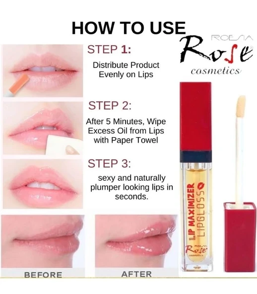 Rose Cosmetics Dudak Dolgunlaştırıcı Doğal Görünüm Dudak Parlatıcısı - Resim 3