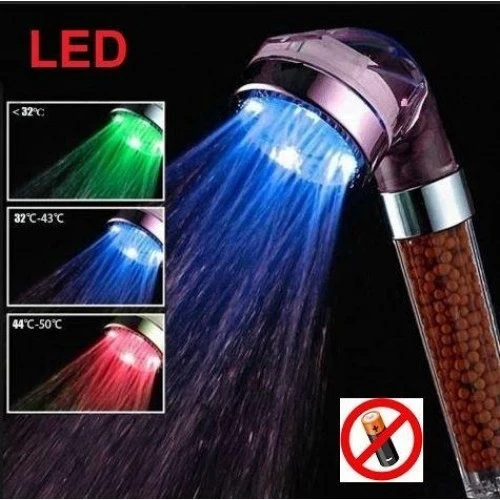 5 Adet Tasarruflu Boncuklu Ledli Duş Başlık-pil Veya Elektrik Gerekmez Kinetik Enerjili - 4