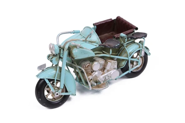 Vintage Tasarım Dekoratif Metal Motosiklet Sepetli - 2