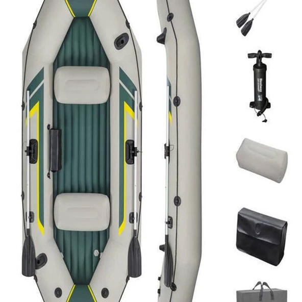 Bestway 65160 Hydro-force Ranger Elite 3 Kişilik Raft Set Şişme Bot 295*130*46cm Full