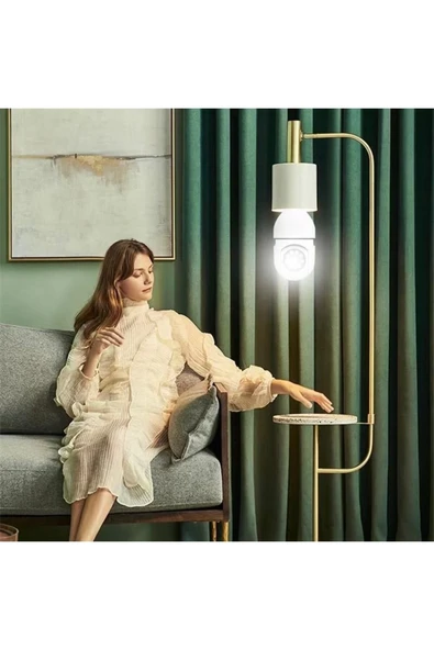 Wifi 360 Panoramik Ampul Kamera Güvenlik Kamerası Çift Wifi 360 Derece Gece Görüşlü - 6