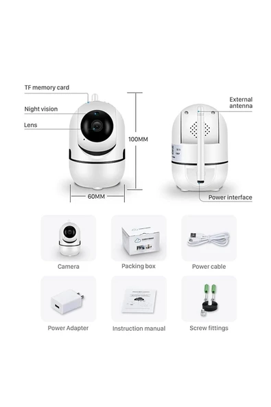 Ev Güvenlik Kamerası, Bebek Izleme, Bebek Monitoring Kamerası, Hareket Algılama , Sesli Görüşme - 6