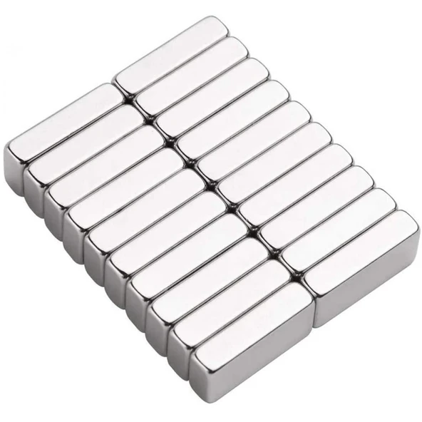 5 Adet 40x20x5 Mm Neodyum Mıknatıs , Köşeli N35 Nikel Kaplamalı Kaliteli Ve Dayanıklı Ürün - 3