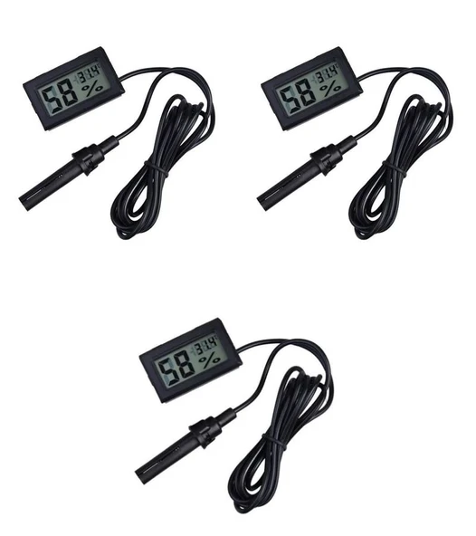 3 Adet Dijital Ekran Sıcaklık Ve Nem Ölçer - Termometre Higrometre Kuluçka ürün görseli