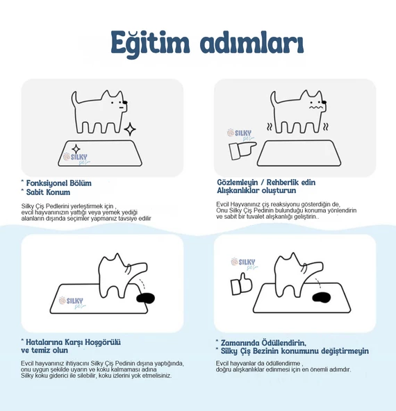 Silky - Kedi ve Köpekler için Tuvalet Eğitim Pedi   - 60x90cm / 30 ad. - 2