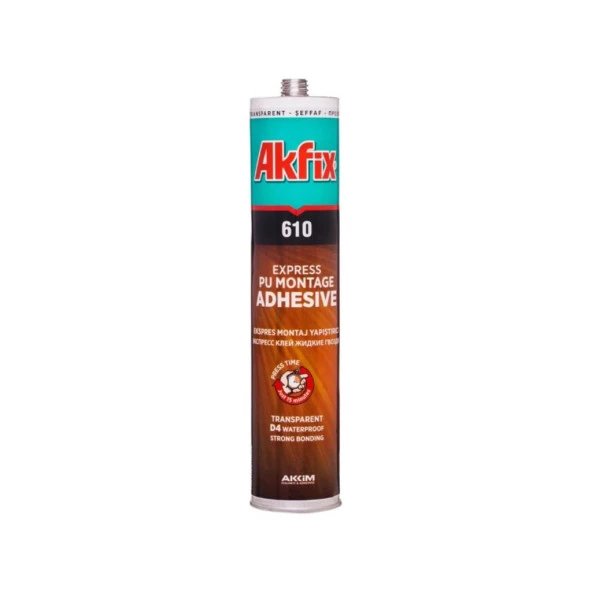 Akfix 610 Ekspres Montaj Yapıştırıcı Şeffaf 310 Ml