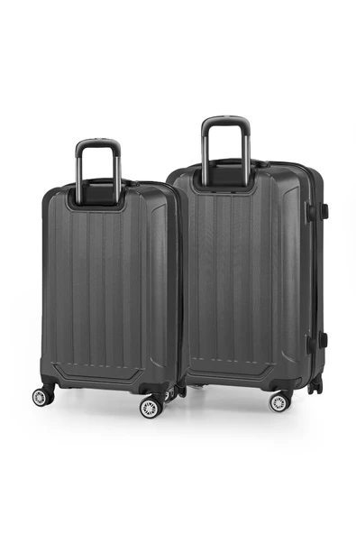 Polo&Sky Spring Model Füme Renk 2'li Valiz Seti Kabin + Orta - Resim 2