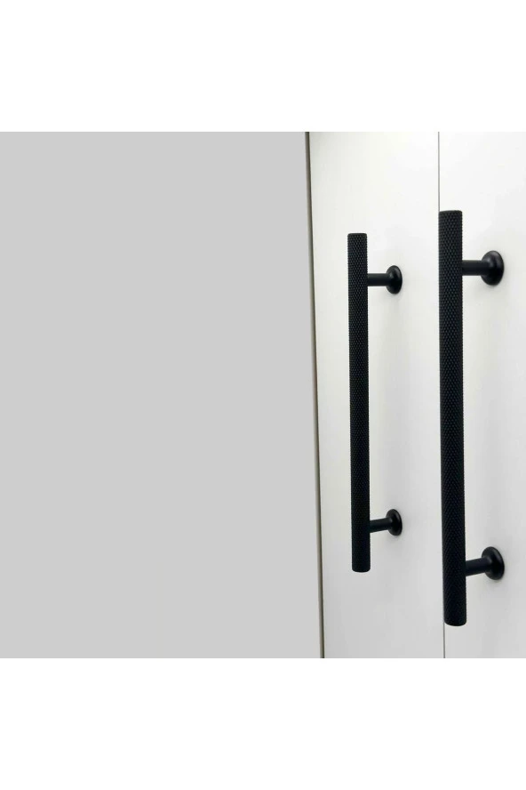 Mobilya Dolap Kulpu Mutfak Çekmece Kulpu Çizgili Doruk Mat Siyah 96 Mm 10 Adet - 3