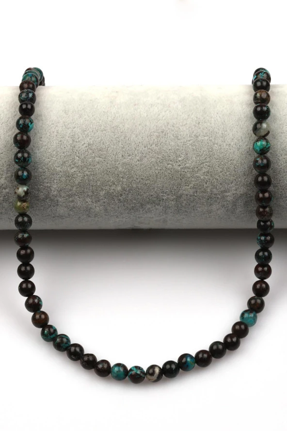 Krizokol Doğal Taş Dizi 6 mm Küre Kesim - Resim 2