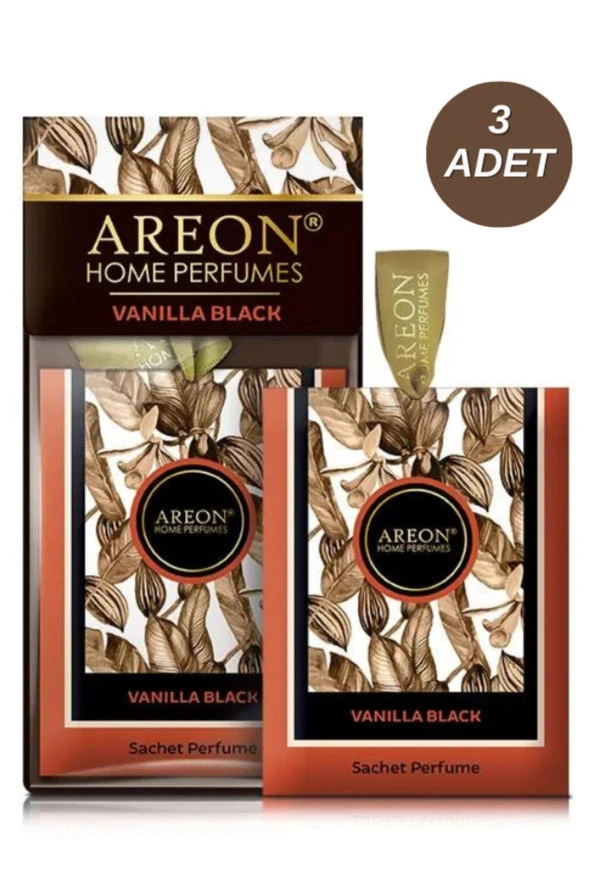 Areon Sachet Perfume Premium Vanilla Black Dolap ve Çekmece Kokusu 3'lü