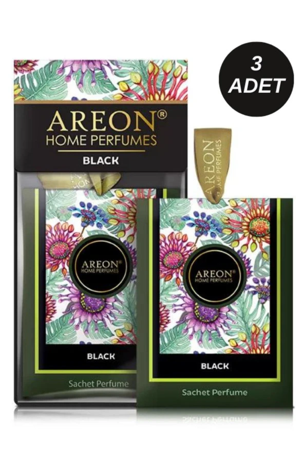 Areon Sachet Perfume Premium Black Dolap ve Çekmece Kokusu 3'lü