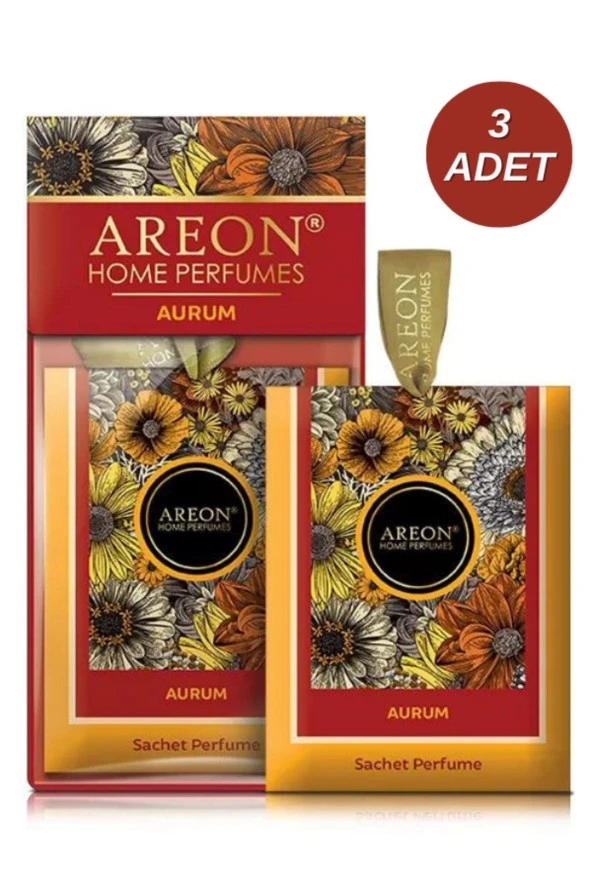 Areon -Sachet Perfume Premium Aurum Dolap ve Çekmece Kokusu 3'lü